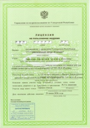 Лицензия на пользование недрами