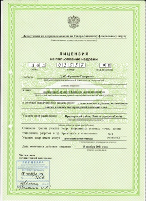 Лицензия на недропользование